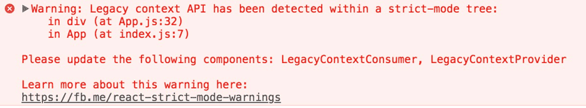 warn legacy context in strict mode